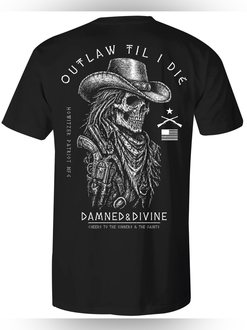 Howitzer Outlaw Til I Die Black Graphic Tee -